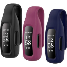 (As show, One size) 3-Pack Clips Replacement for Fitbit Inspire 2, Soft Comfortable Silicone Clip 360Protection Holder Accessory Compatible with Fibit Inspire 2 - Refurbished