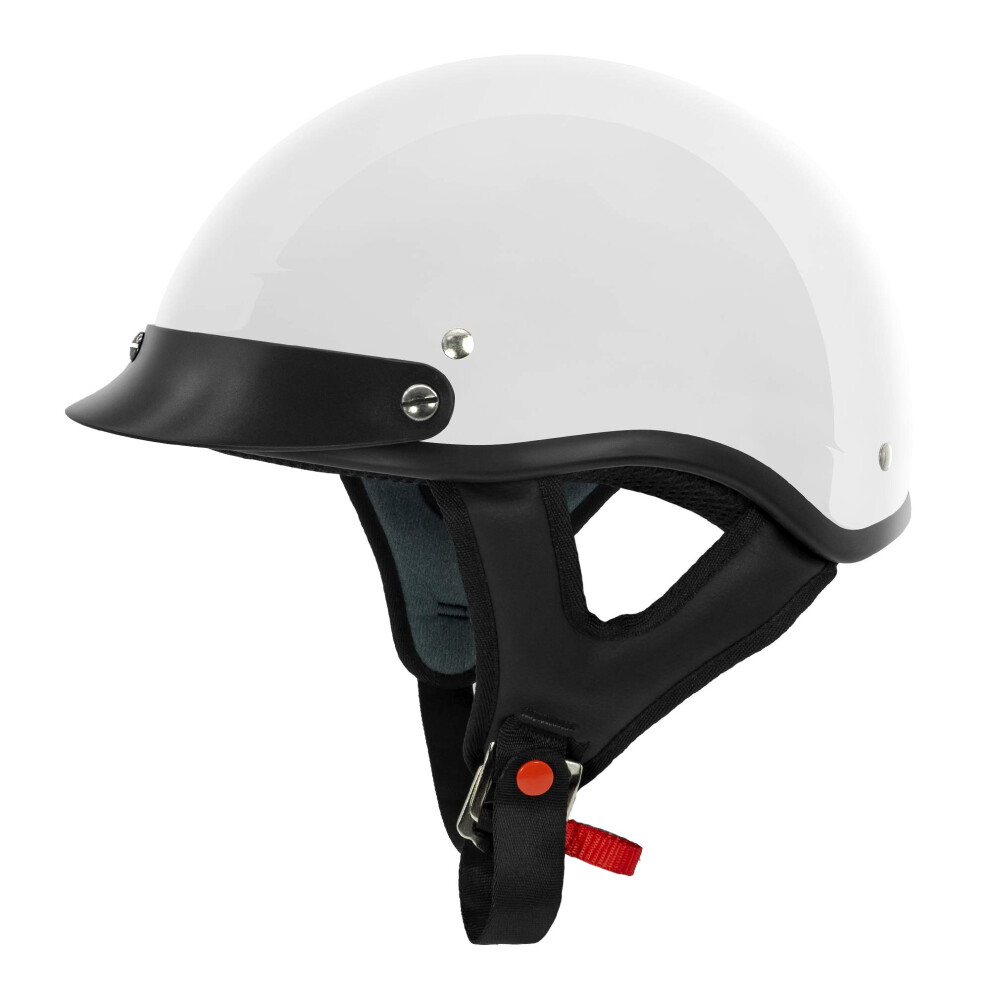 Vcan Cruiser Gloss Motorcycle Half Helmet (X-Small) White 084282971906