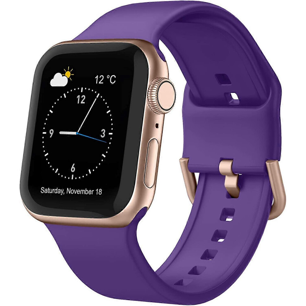 Konhill (As Show, One Size) Compatible With Apple Watch Bands 41Mm 40Mm 38Mm, Soft Silicone Sport Wristbands Replacement Strap With Classic Clasp For Iwatch S