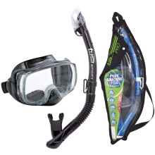 TUSA Sport Adult Imprex 3D Μάσκα και Στεγνό Σνορκέλ, Μαύρο/Μαύρο, UC-3325P-BKBK