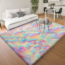 (Rainbow, 200 x 290cm (6ft 7" x 9ft 6")) Thick Shaggy Non Slip Rugs Living Room Area Rugs Hallway Runner Round Rugs & Door Mats