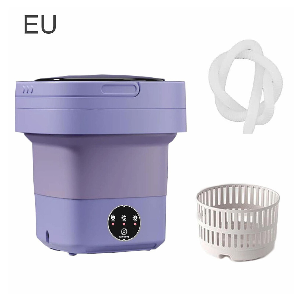 (Purple, One size) Mini Folding Washing Machine Portable For Clothes With Drain Basket Travel - Jxlgv-image-OPC-PG96DF2-NEW
