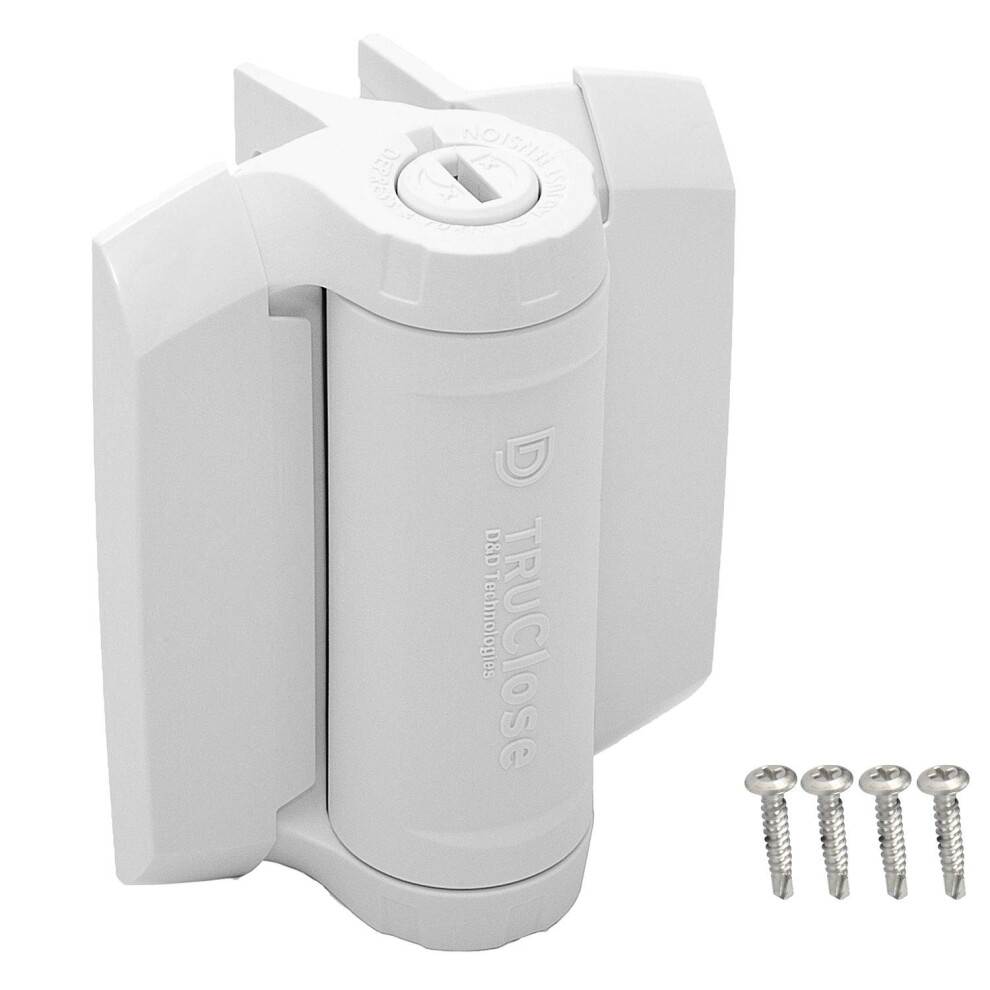 D&D Technologies Tchd1al2s3wts Truclose Heavy Duty Gate Hinges, For Self Closing Metal Gates Up To 154 Pounds, White, 2 Count 736494012334