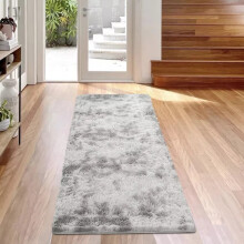 (Tye Dye Silver, 60 x 220cm (2ft x 7ft 3")_Runner) Thick Shaggy Non Slip Rugs Living Room Area Rugs Hallway Runner Round Rugs & Door Mats