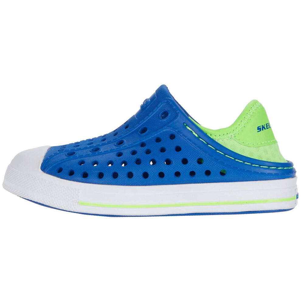 Skechers Boy's Foamies Guzman Steps - Aqua Surge (Toddler) Sneaker Blue/Lime 7 Little Kid