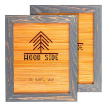 8.5 x 11 Wooden Rustic Picture Frames Set of 2 for Diploma Documents and Certificates Wall Mount and Desktop - Natural Wood Photo Frame Grey