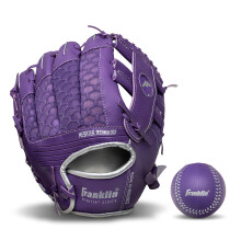 Gants de Baseball Franklin Sports pour Enfants et Ados Meshtek, Violet/Chrome, 9,5 US