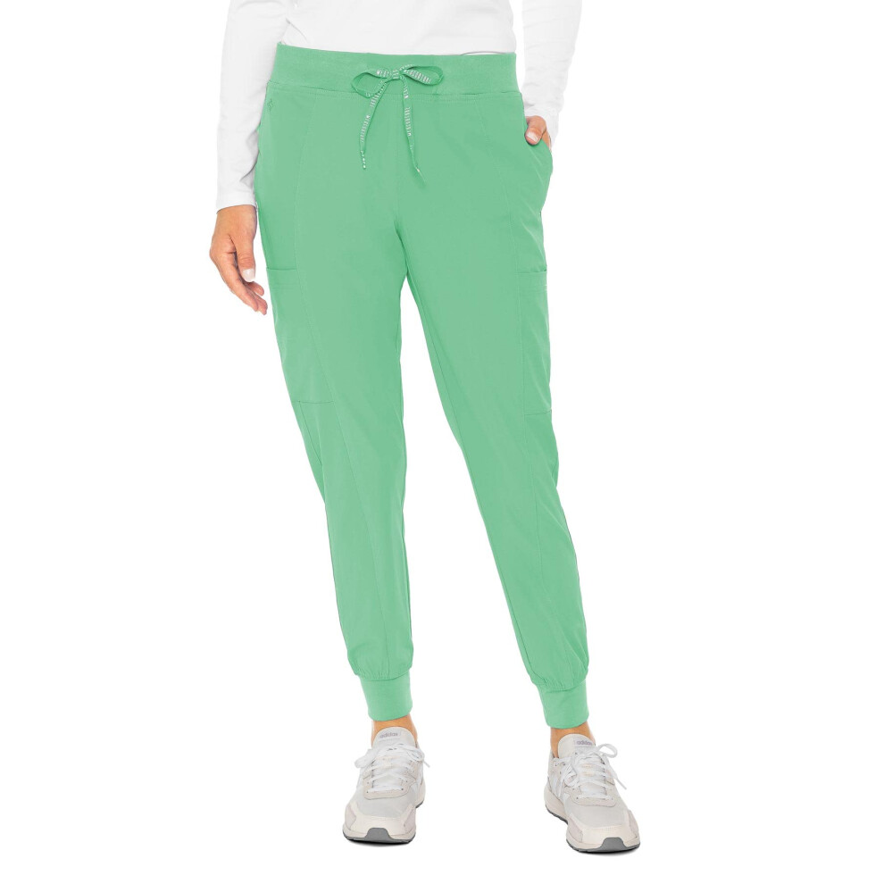 Med couture Womens Peaches collection Seamed Jogger Scrub Pant, gelato, X-Large Petite