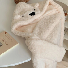 (12) 3 in 1 Cartoon Cloak Blanket Soft Animals Unisex for Adult Coral Velvet Warm Loose Cute Bear Shawl