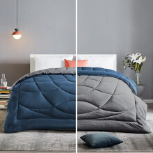 SLEEP ZONE Edredón King Size, Inserto de Duvet Alternativa al Plumón, Ligero y Suave, A Lado Azul +