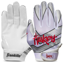 Gants de Réception de Football Franklin Sports Nebraska Huskers pour Enfants - Gants Officiels NCAA