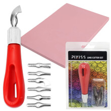 Gummiblokstempel udsk?ringsblokstempel Making Kit med sk?rev?rkt?jer 1 Udsk?ringsgummistempel til udskrivning af trykning og mere