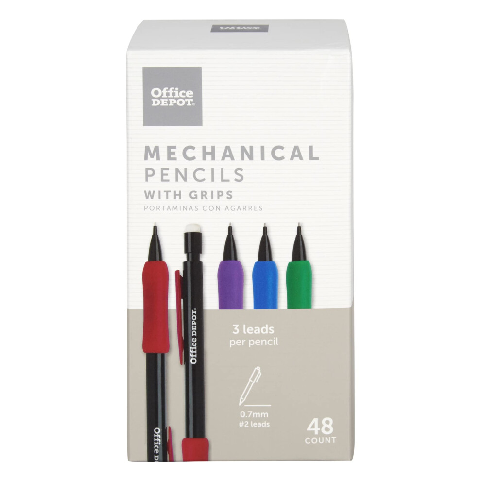 Office Depot Merk Mechanische Potloden Met Comfort Grip 0.7 Mm Zwarte Vat Verpakking Van 48 Potloden-image