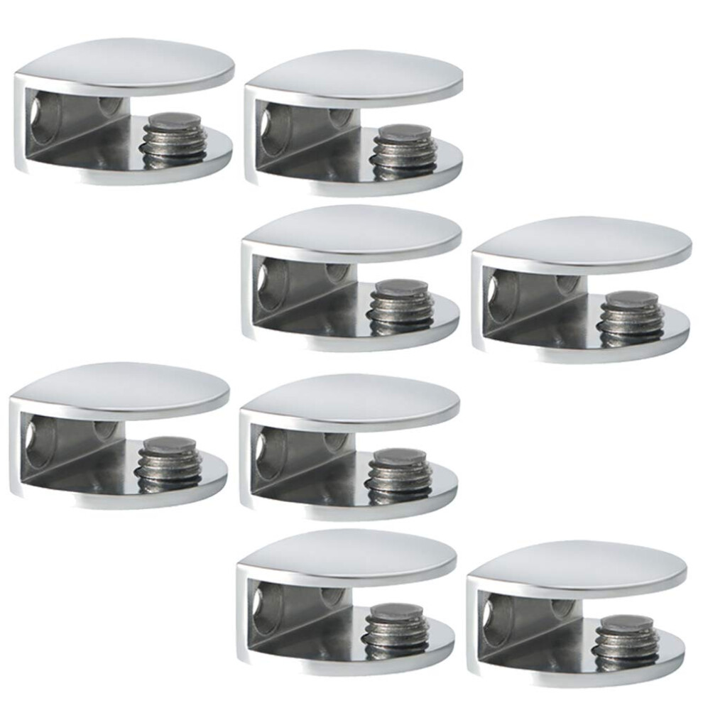 Sayayo Glass Shelf Brackets Glass Clamp For 810 Mm Woodglass Glass Railing Polished Chrome 8Pcs 659438907230