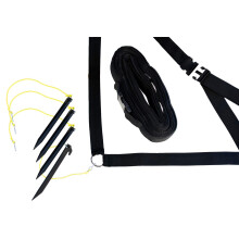 Park & ???un Sports Outdoor Volleyball Boundary Webbing med jordindsatser Fast kort Court 2 """" Wide Court Line Marker Black