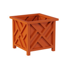 Pure Garden Lattice Design Planter Box - 14.75-Inch Decorative Outdoor