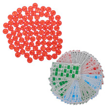 (As show, One size) 1 Set Bingo Game Chess Bingo Number Cards and Number Chess Pieces Game Props