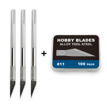 (100 Blades + 3 pens) #11 Blades for X-acto Style Tool Hobby Craft Knife
