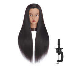 Headfix 26""""-28"""" Long Hair Mannequin Head Synthetic Fiber Hair Hairdresser Practice Styling Training Head Cosmetology Manikin Doll Head wit