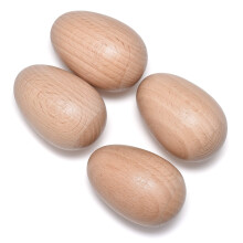 4 stk Wood Egg Shakers Sæt musikalske slaginstrumenter Naturlig finish