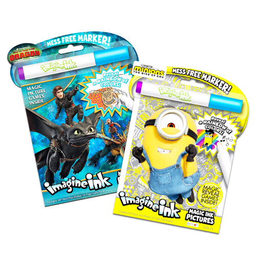 Imagine Ink Coloring Book Assorted Set for Boys with Stickers (Bundle 2