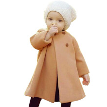 Jeelligular smbarn baby flickor rockar barn kappknappen varm tjock jacka klder baby hst vinter outwear klder set (khaki 3-6 mnad