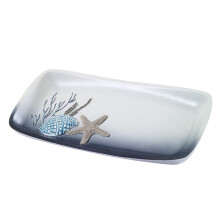 Avanti Linens - Vanity Tray, Multipurpose Countertop Organizer, Ocean Inspired Home Decor Blue Lagoon Collection