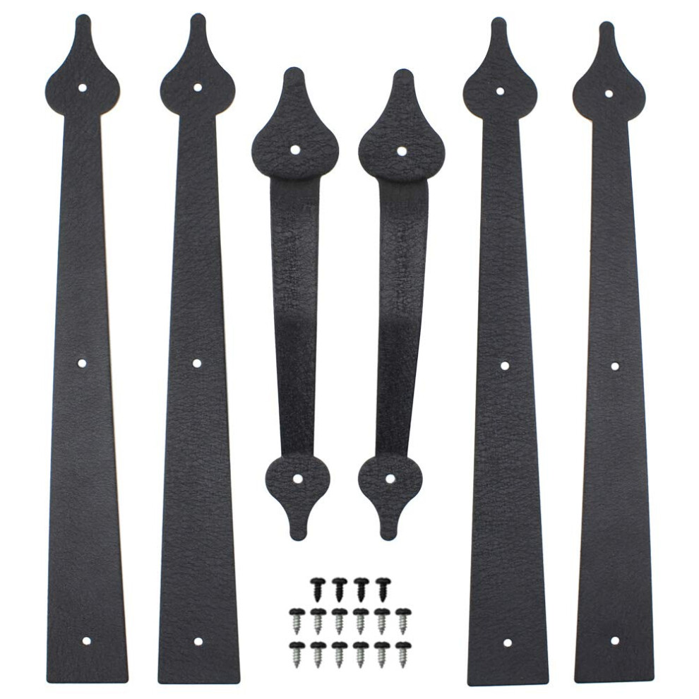 Winsoon Decorative Metal Garage Door Hardware Screw In Carriage House Accents Dummy Hinges Handles Black Steel Barn Gate Garage 751105793969