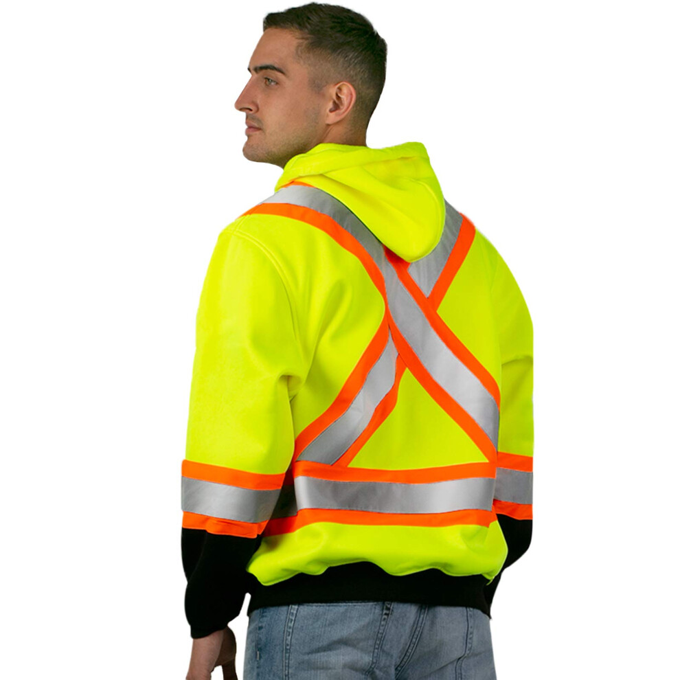 Jorestech High Visibility Safety Sweater- Two Tone Reflective X In Bac 817587025209