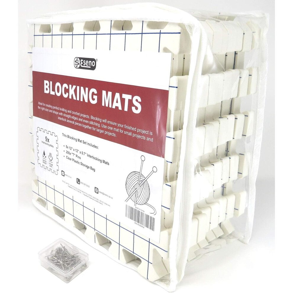 (9pc Blocking Mat set) Blocking Mats for Knitting Extra Thick