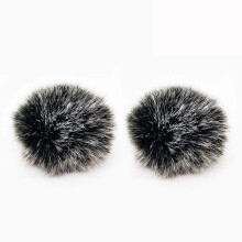 LAVALIER WINT MUFF 2 pachet microfon de vnt de vnt 0,2/0,4 inch blana lav parbriz ecran rezistent la vnt (0,4inch negru/alb)