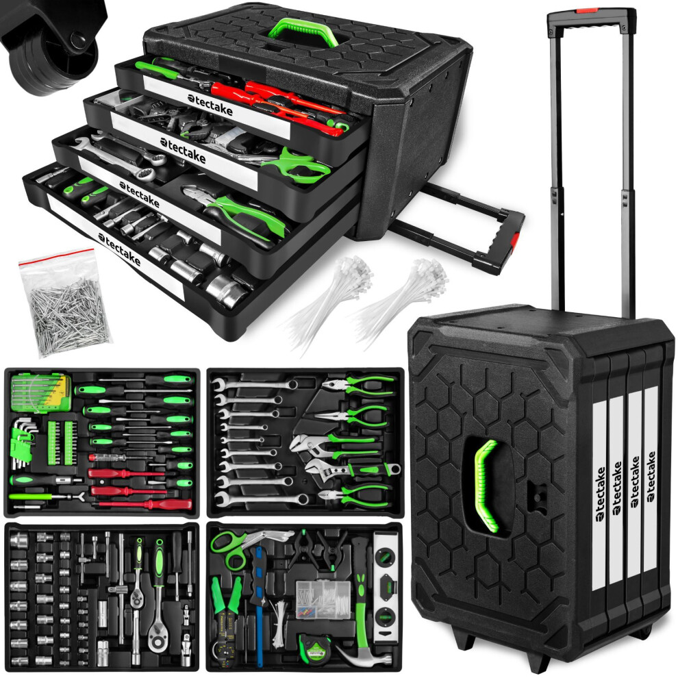 Tool Box Tools Set Chest with 899 Piece Kit 4 Drawers Wheels Organiser Cabinet