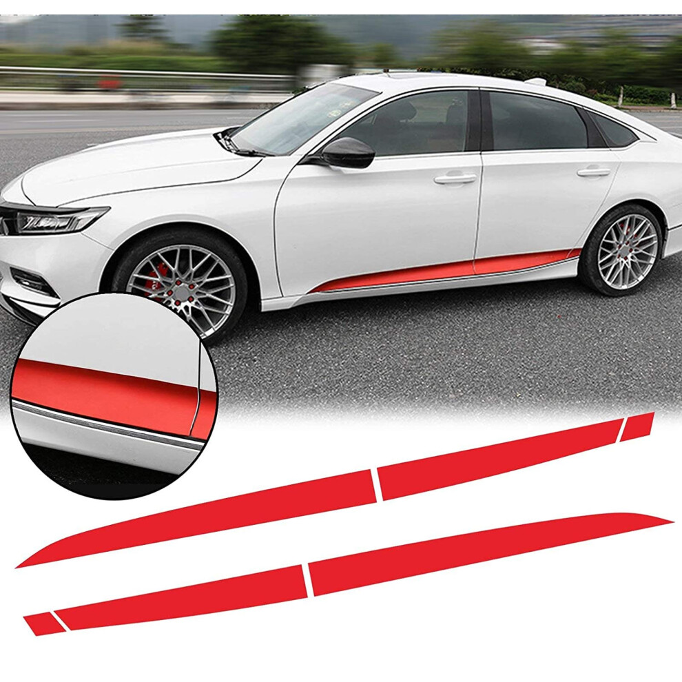 Xotic Tech Door Sill Side Skirt Lower Stripe Precut Vinyl Sticker Decal Compatible With Honda Accord 10Th Gen 20182022 Red 827154522390