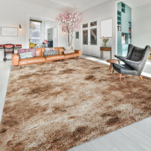 (Tye Dye Beige, 160 x 230cm (5ft 3" x 7ft 6")) Thick Shaggy Non Slip Rugs Living Room Area Rugs Hallway Runner Round Rugs & Door Mats