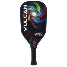 Vulcan | V550 Pickleball Paddle | Hybride Prestatie | Polypropyleen Kern - Koolstofvezel Oppervlak | USAP Goedgekeurd | Zwarte Entropie