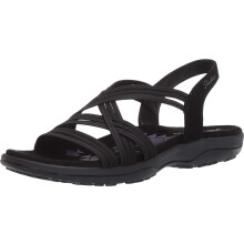 Skechers Women's REGGAE SLIM-Simply Stretch Sport Sandal Black 6