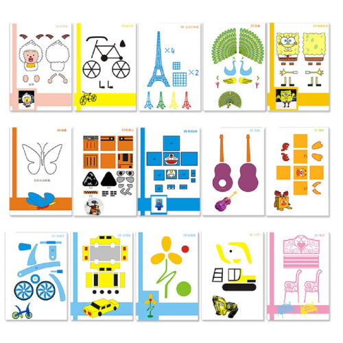 20 Sheets 3D Printer Drawing Molds Paper Stencils for 3D Printing Pen