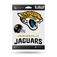 Rico Industries NFL Jacksonville Jaguars gestanzter Triple Spirit-Aufkleberbogen, 12,7 x 17,8 cm, primr, 3-teilig