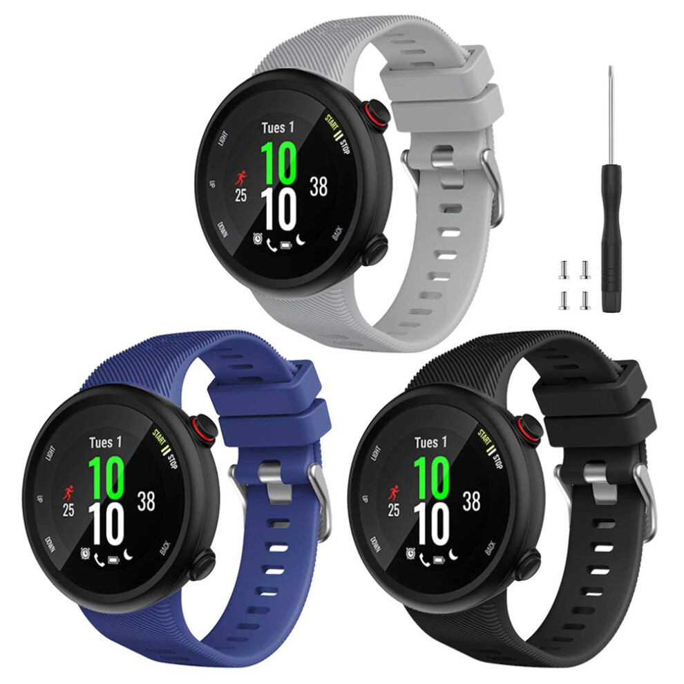 Watbro Compatible avec Garmin Forerunner 45S Bracelet de rechange en silicone souple pour montre de sport Bracelet de fitness Bracelet pour Garmin F