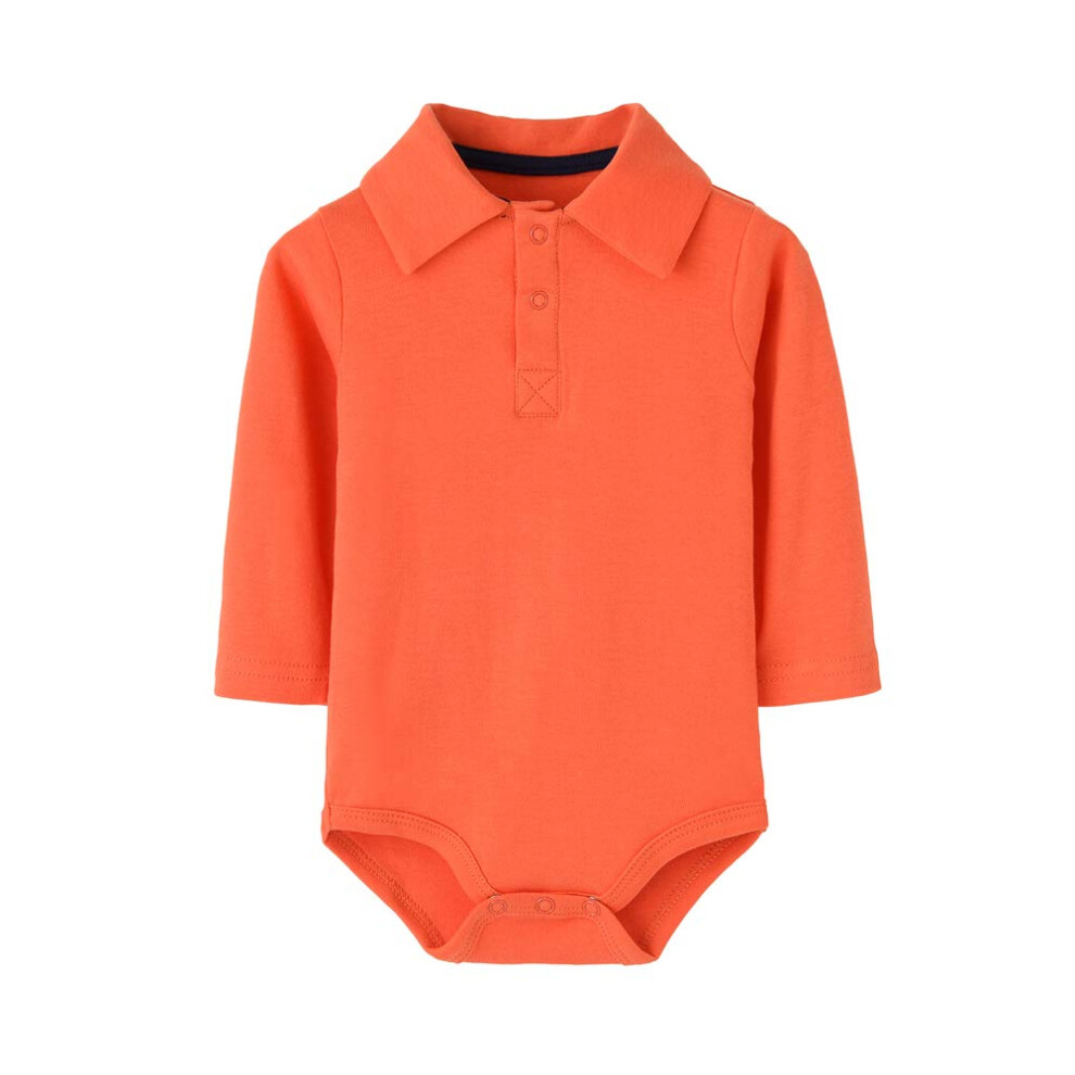 Body b   b    polo Teach Leanbh en coton     manches longues pour b   b    de 3     24 mois (24 mois, orange)