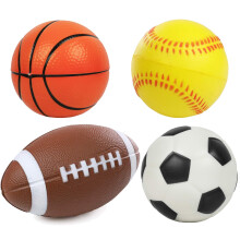 Kiddie Play kszlet 4 labdbl kisgyermekeknek 4"""" puha futballlabda baseball kosrlabda s 6"" foci gyerekeknek