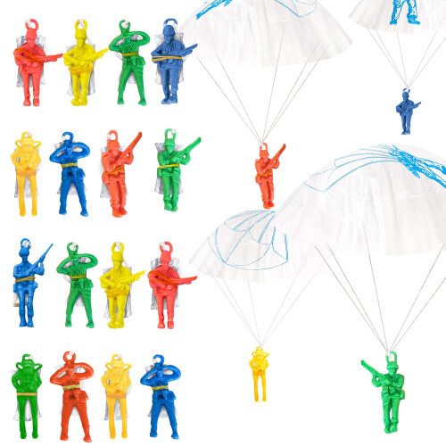 ArtCreativity Mini-Fallschirmj  ger mit Fallschirmen, Gro  packung mit 36 St  ck, Vinyl 1