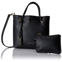 Calvin Klein Gabrianna Bubble Lamb Mini Tote Crossbody, Svart/Guld