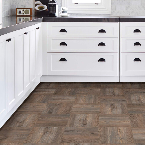 FloorPops FP3323 Knotting Hill Αυτοκόλλητα Πλακάκια Δαπέδου, Καφέ 1