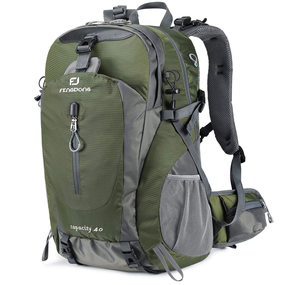 FENGDONG 40L Waterproof Lightweight Hiking Camping Travel Backpack for