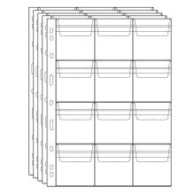 Pagine per Collezione Monete Uncle Paul 5 Fogli 12 Tasche Standard Inserti 9 Fori