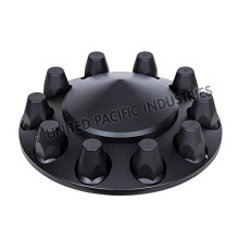 United Pacific 10339 Achsnabenabdeckung mattschwarze, spitze Vorderachsabdeckung mit 33 mm Gewindemutterabdeckung