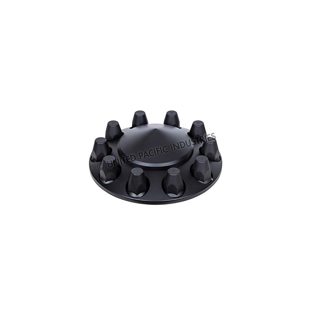United Pacific 10339 - Axle Hub Cover - Matte Pointed Front Axle Black 710270103393