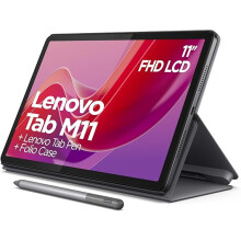 Lenovo Tab M11 Android Tablet | 11 Inch Full HD 1200p | 128 GB | Lenovo Tab Pen + Folio Case | WiFi | 4 GB RAM | Luna Grey