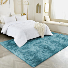(Tye Dye Teal, 80 x 150cm (2ft 6" x 5ft)) Thick Shaggy Non Slip Rugs Living Room Area Rugs Hallway Runner Round Rugs & Door Mats